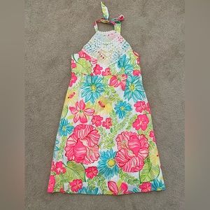 Lilly Pulitzer Halter Dress with Lace Brocade